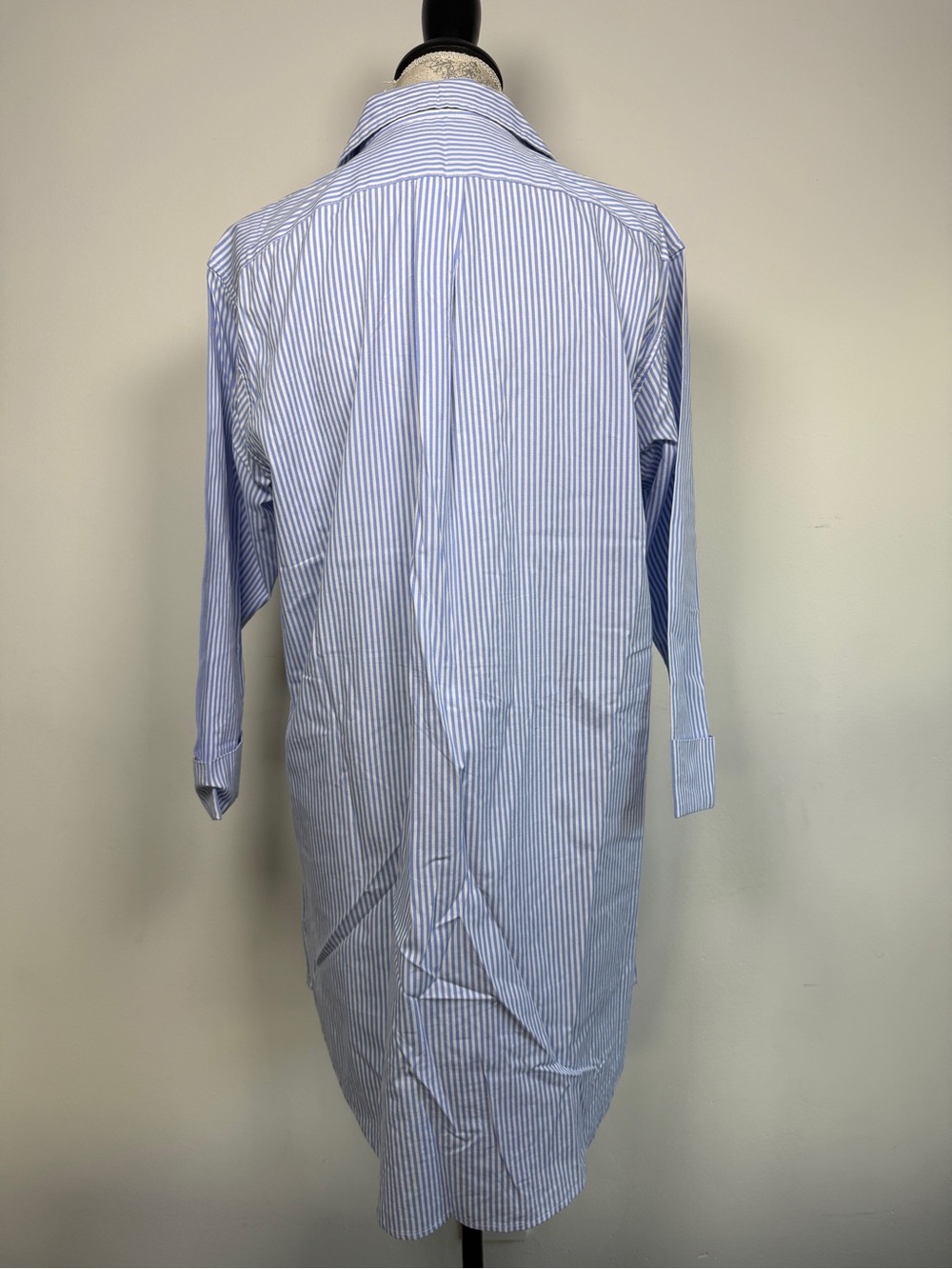 Lauren Ralph Lauren Blue and White Striped Button-Down Sleep Shirt size M - Picture 5 of 9